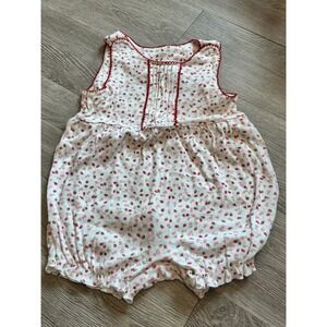 VTG Miniwear Baby Girls Strawberry Print bubble Romper one piece 48 Months 4t